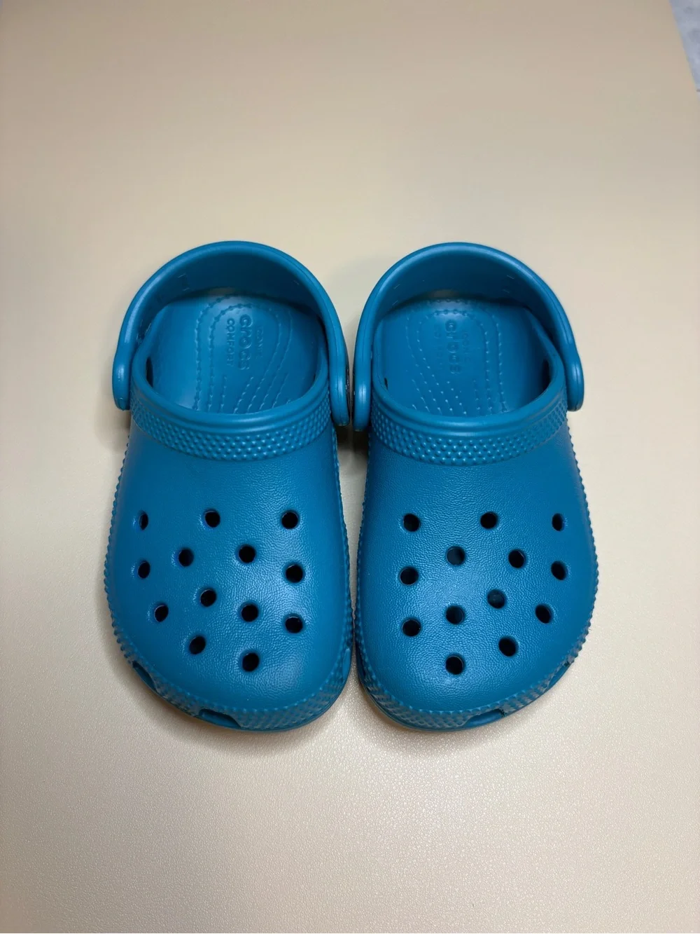 CROCS Kids Teal Blue Clog Sandals with Heel Strap
